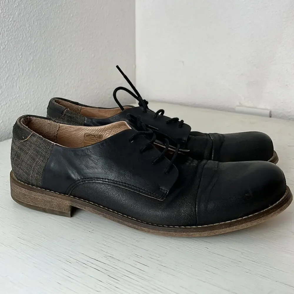 Sneaky Steve mens Brac black leather oxfords size 10